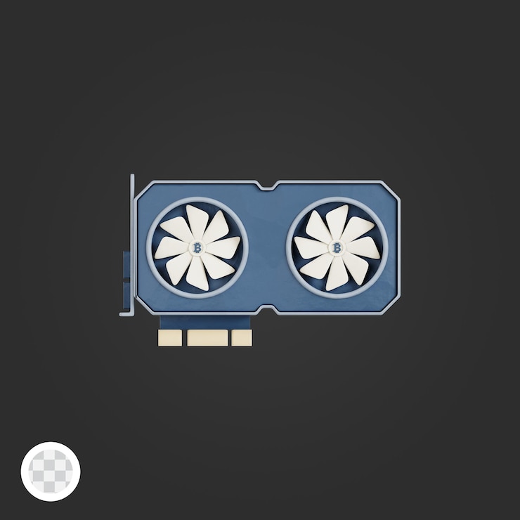 PSD uma placa gráfica com dois ventiladores de bitcoin