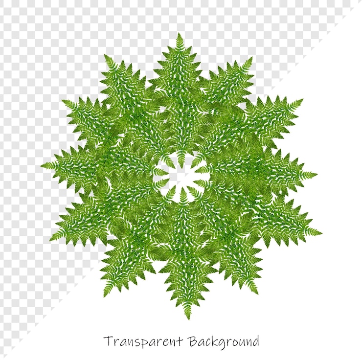 PSD uma planta verde com uma estrela branca