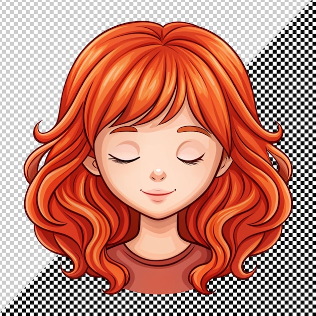 PSD uma rapariga bonita com cabelo vermelho.