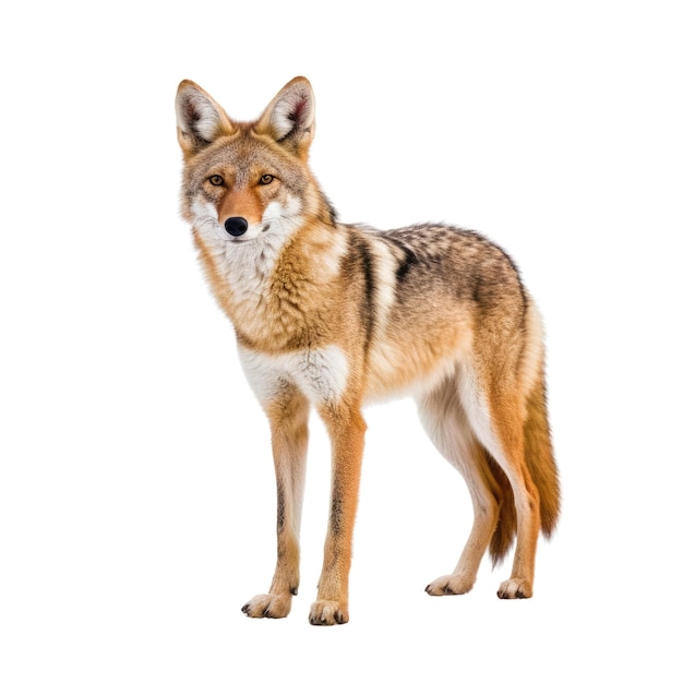 Uma raposa belíssima em pé contra um fundo escuro AI generativa transparente