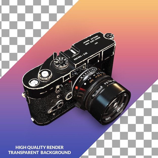 Uma renderização 3D hiper-realista de uma câmera antiga