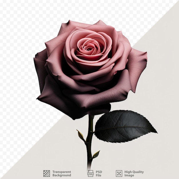 PSD uma rosa em forma de imagem preta png