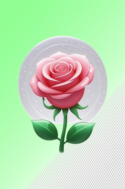 PSD uma rosa rosa com fundo verde com fundo verde