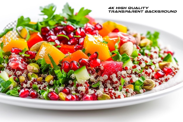 PSD uma salada refrescante com quinoa e romã em fundo transparente