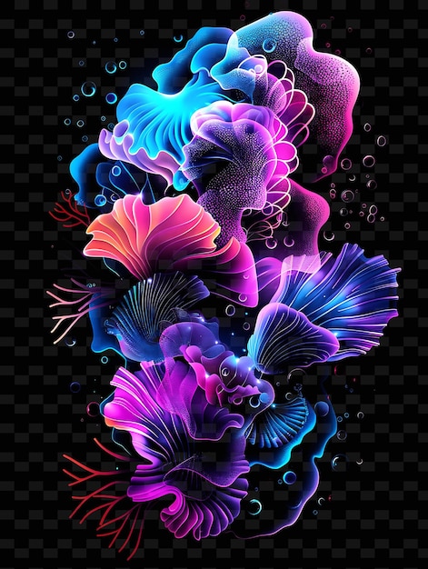 PSD uma série colorida de flores com as palavras 