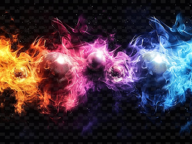 Uma série colorida de fogos de artifício com a palavra a palavra nele