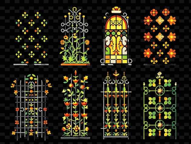 PSD uma série de janelas com um padrão de cores diferentes