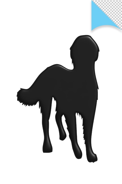 PSD uma silhueta de um cachorro preto com fundo branco