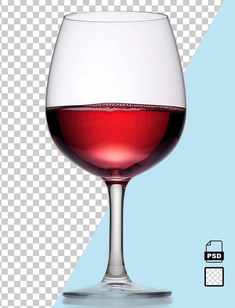 Uma taça de vinho tinto isolada em fundo branco ou transparente imagem gerada por ia