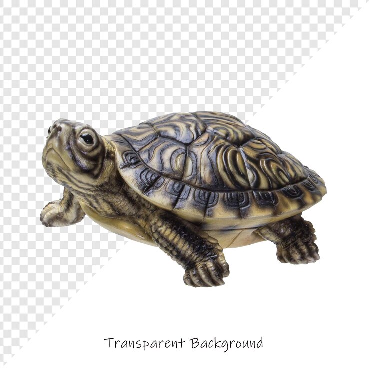 PSD uma tartaruga está em um fundo transparente com as palavras transparentes sobre ele