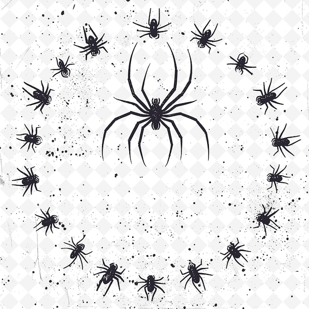 PSD uma teia de aranha com aranhas sobre ela e um fundo branco com uma web de aranha