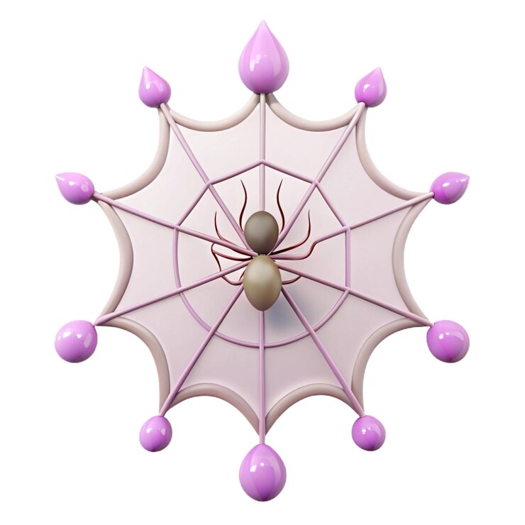 PSD uma teia de aranha com pontos roxos e pontos roxos nela