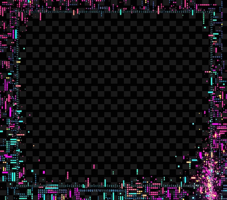 PSD uma tela colorida com linhas e pontos multicoloridos
