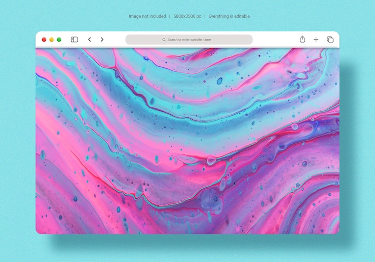 PSD uma tela de computador com fundo abstrato