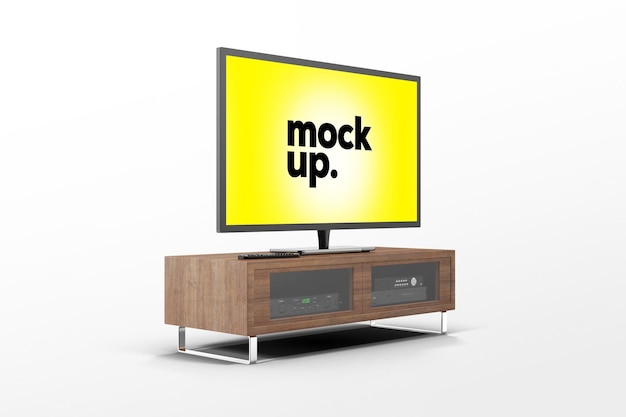 Uma tela de TV que diz mock up nele