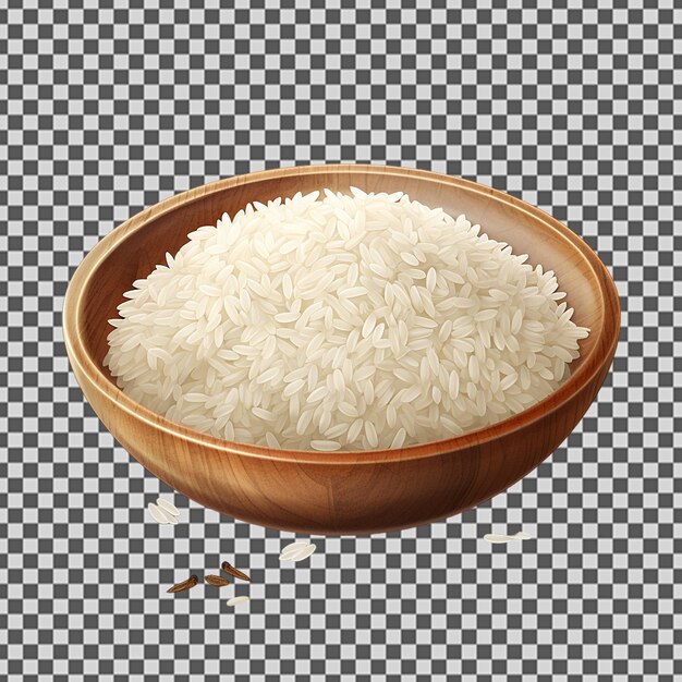 PSD uma tigela de arroz com um fundo preto e branco