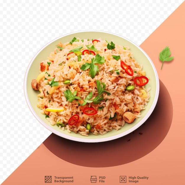 PSD uma tigela de arroz com uma tigela de arroz e legumes.