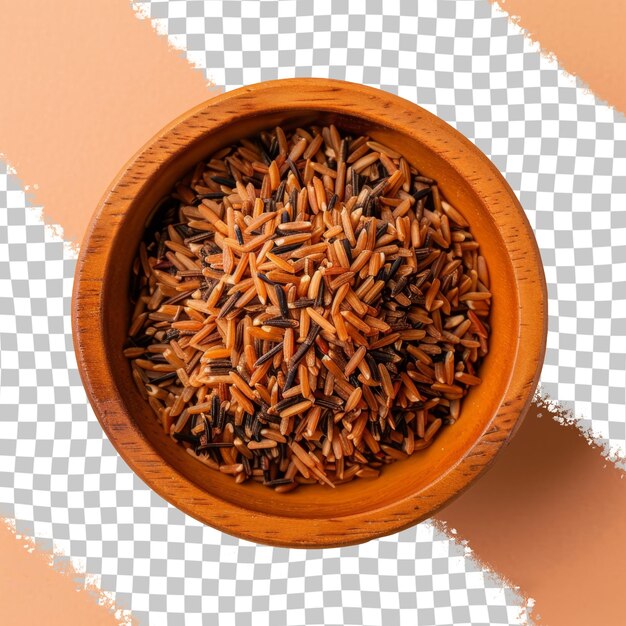 PSD uma tigela de arroz é mostrada com uma foto de um arroz nela