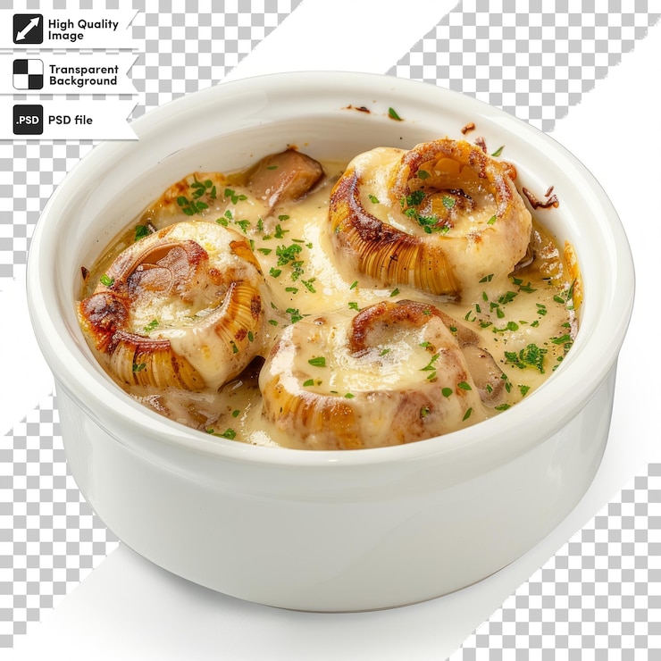 PSD uma tigela de comida com carne e queijo