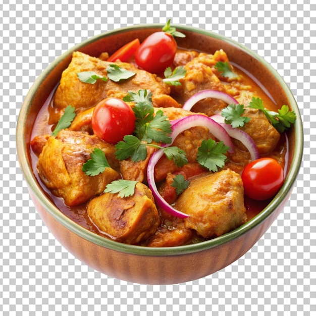 PSD uma tigela de curry de frango picante cozido