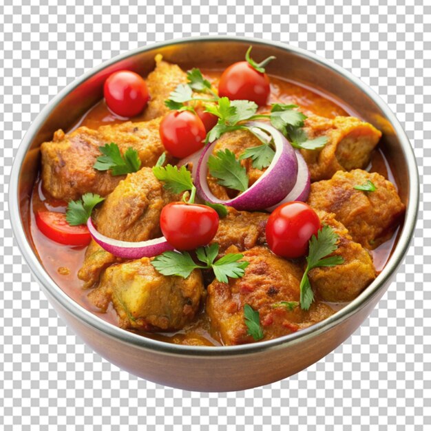 PSD uma tigela de curry de frango picante cozido