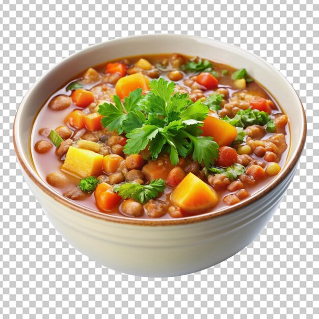 PSD uma tigela de sopa de lentilhas e vegetais