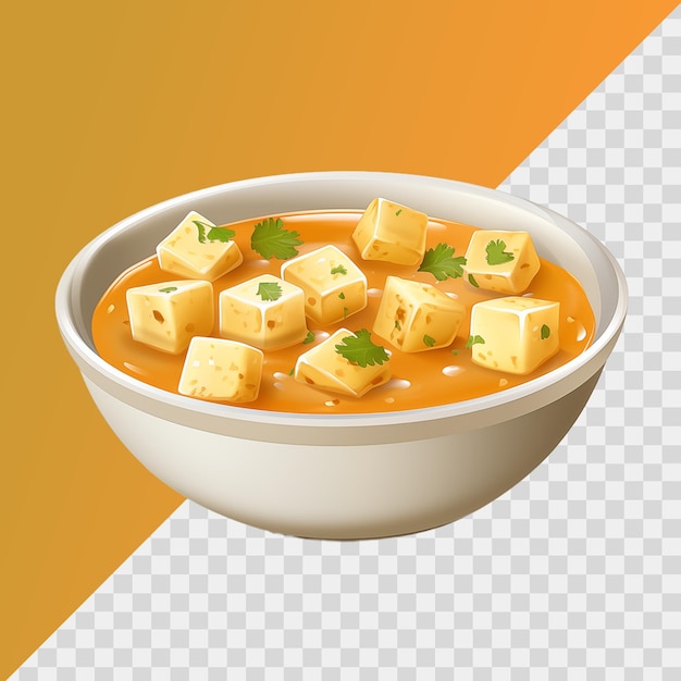 uma tigela de sopa isolada em um fundo transparente