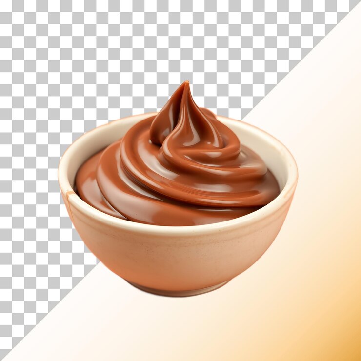 PSD uma tigela de sorvete de chocolate com pedaço de chocolate psd transparente
