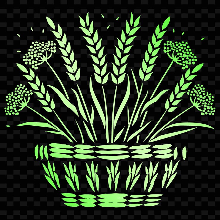 PSD uma tigela verde e branca de flores com fundo preto com fundo preto
