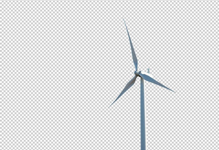 uma turbina eólica com um fundo branco com um padrão de pontos