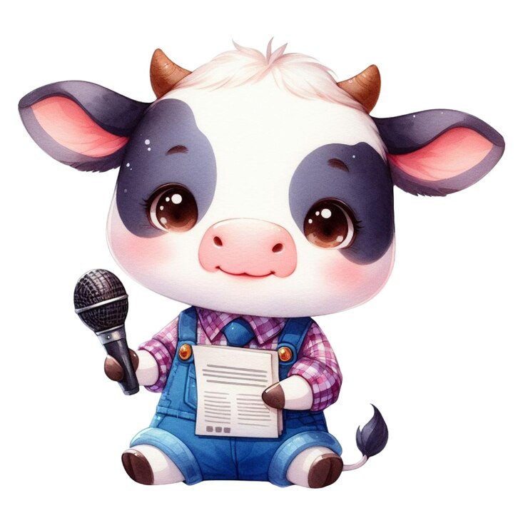PSD uma vaca com uma camisa que diz " vaca "