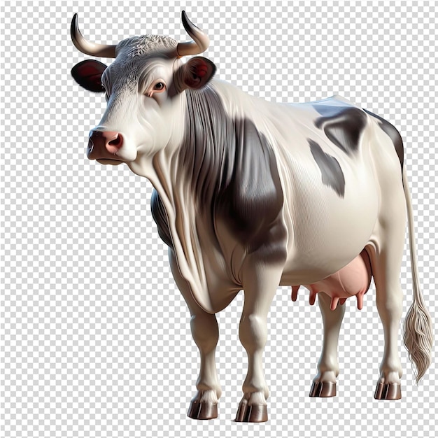 PSD uma vaca com uma etiqueta na orelha é mostrada em uma foto