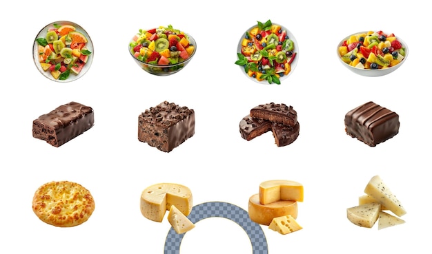 Uma variedade de alimentos deliciosos