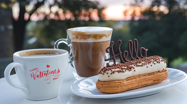 PSD uma xícara de café e uma caneca de café com um chocolate quente