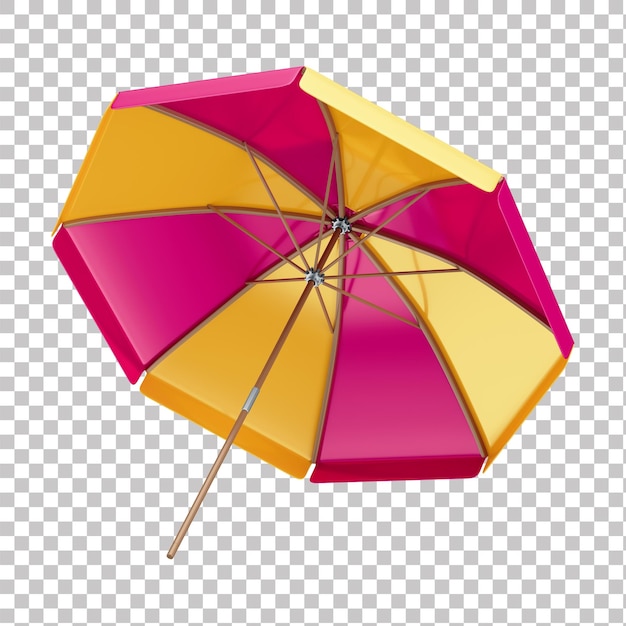 Umbrella de playa abierta y colorida