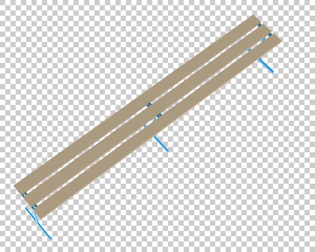 Umkleidekabinenbank auf transparentem hintergrund 3d-darstellung