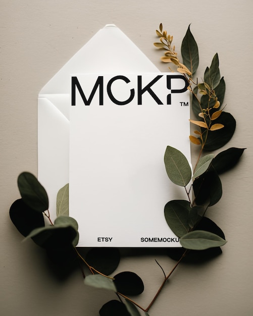 PSD umschlag mockup photoshop psd premium mockup für hochzeitseinladungen und briefpapier pflanzendekor