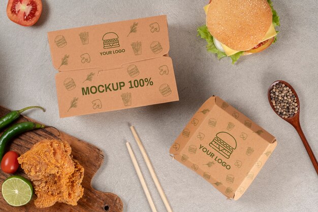 Umweltfreundliches Fast-Food-Verpackungsmodell