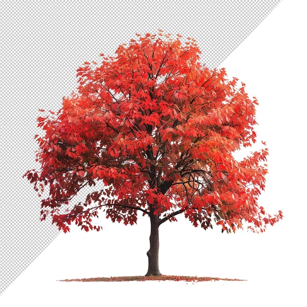 Un acero vivace con foglie rosse