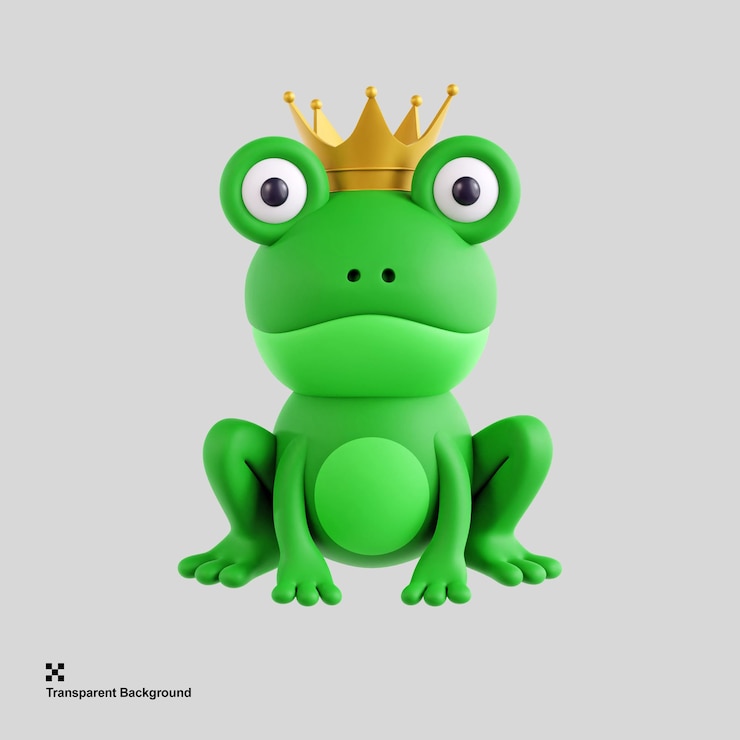 PSD un'affascinante illustrazione 3d di un principe ranocchio