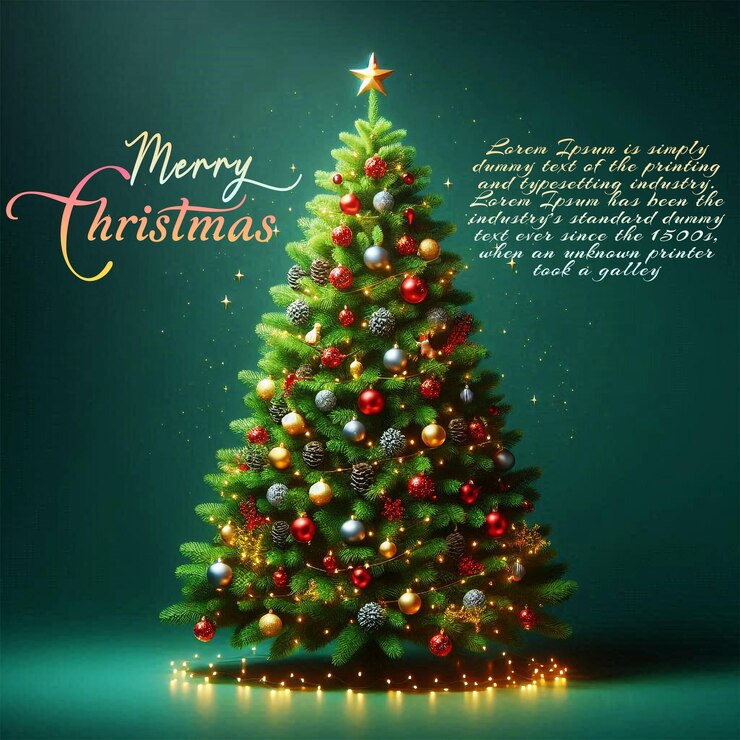 un albero di Natale con una stella in cima