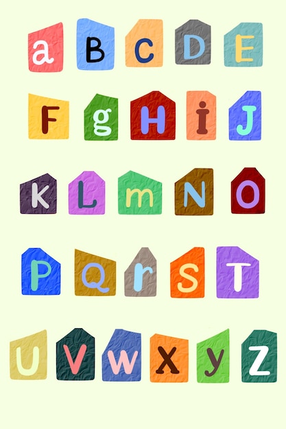 un alfabeto colorato con le lettere AZ Playful Alphabet Letter Clipart lettera di riscatto