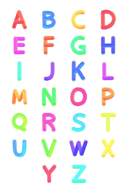 un alfabeto colorato con le lettere l su di esso