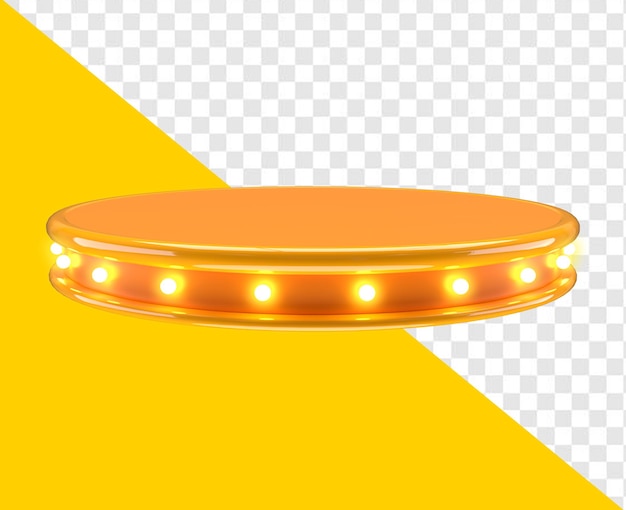 Un anello d'oro con luci sulla parte superiore.