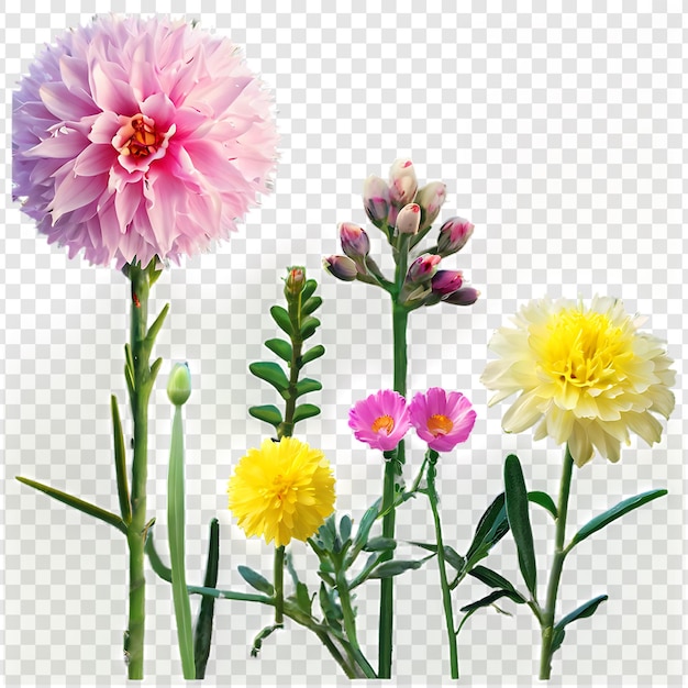 Un'arrangiamento floreale vivace con fiori diversi