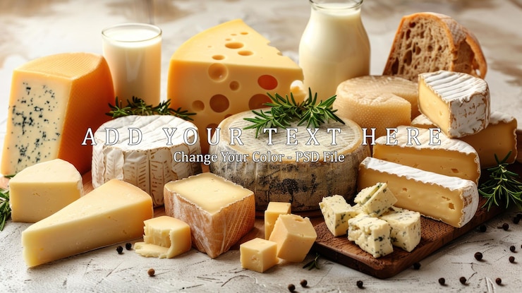 PSD un assortimento di deliziosi formaggi