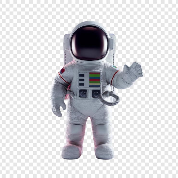 PSD un astronauta con una tuta bianca e la parola astronauta in basso