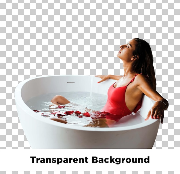 Un bagno rilassante con petali di rosa