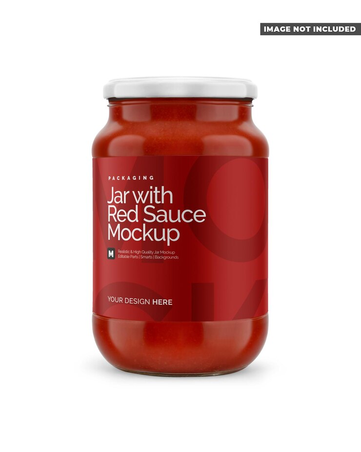 un barattolo di salsa di pomodoro rossa con salsa di tomato rossa