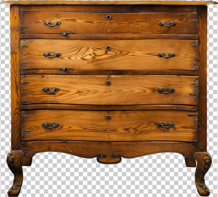PSD un baule di legno con un cassetto che dice la parola su di esso
